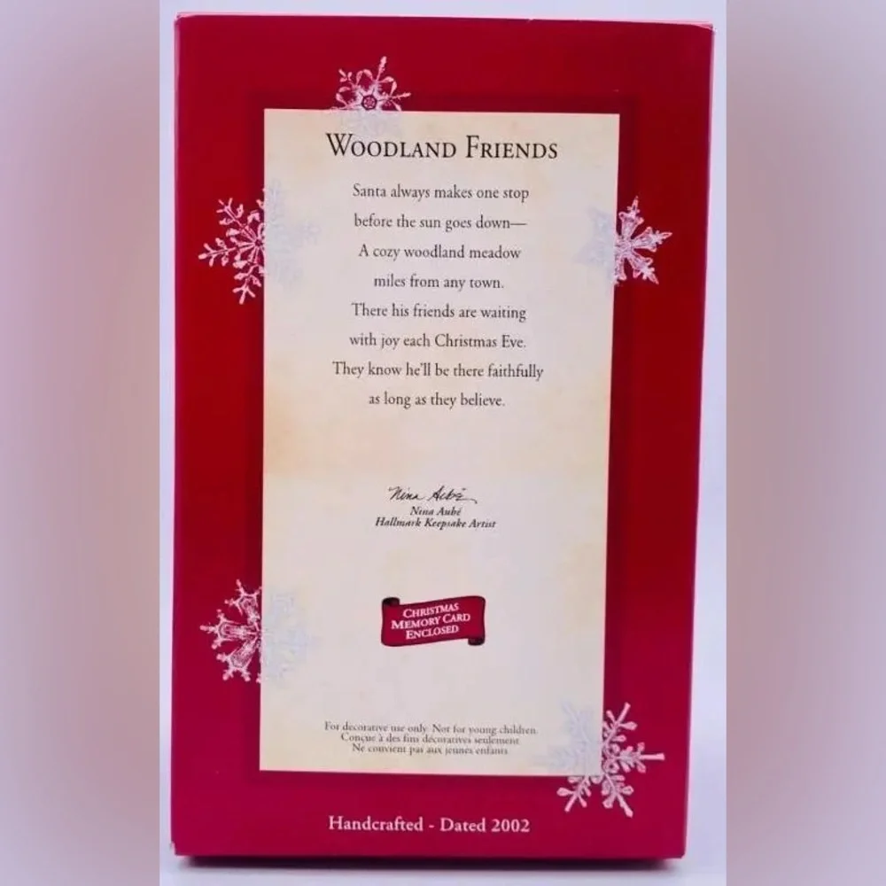 Vintage Woodland Friends Hallmark Keepsake Ornament 2002 Santa Bunny Penguin Dog